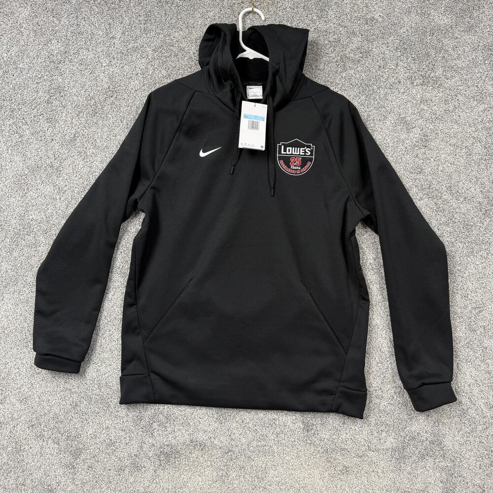 Nike Therma-FIT Fleece Pullover Hoodie Mens M Black Lowes 25 Years Training NWT